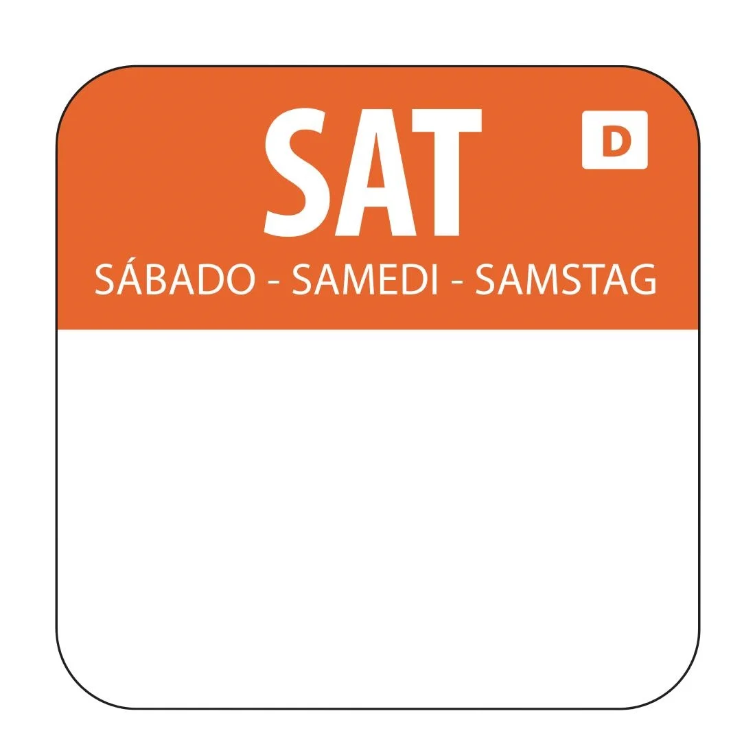 Dissolvable Food Rotation Labels Saturday