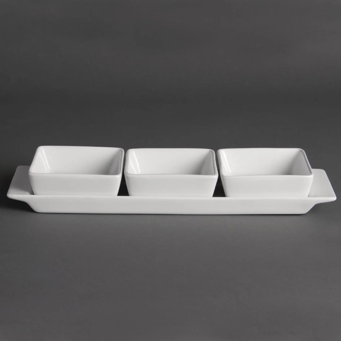 Olympia Whiteware Snack Dishes with Plates 3 Section - Image 4