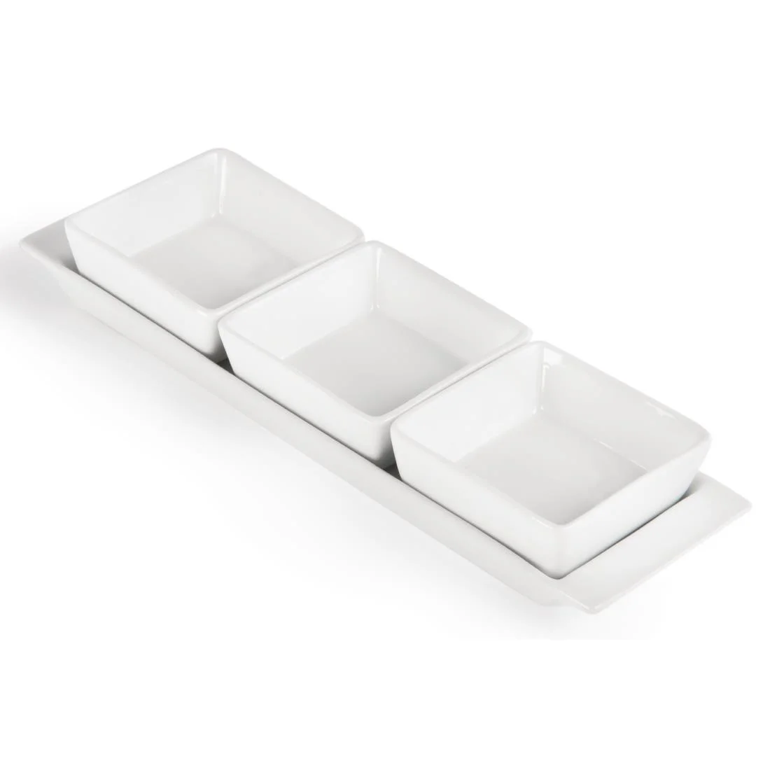 Olympia Whiteware Snack Dishes with Plates 3 Section - Image 2