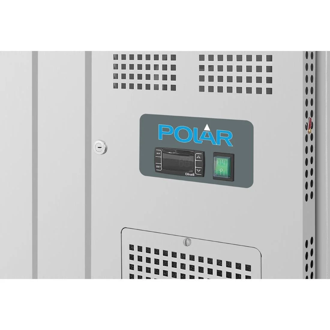 Polar U-Series GN Saladette Counter with Square Sneeze Guard 3 Door - Image 4