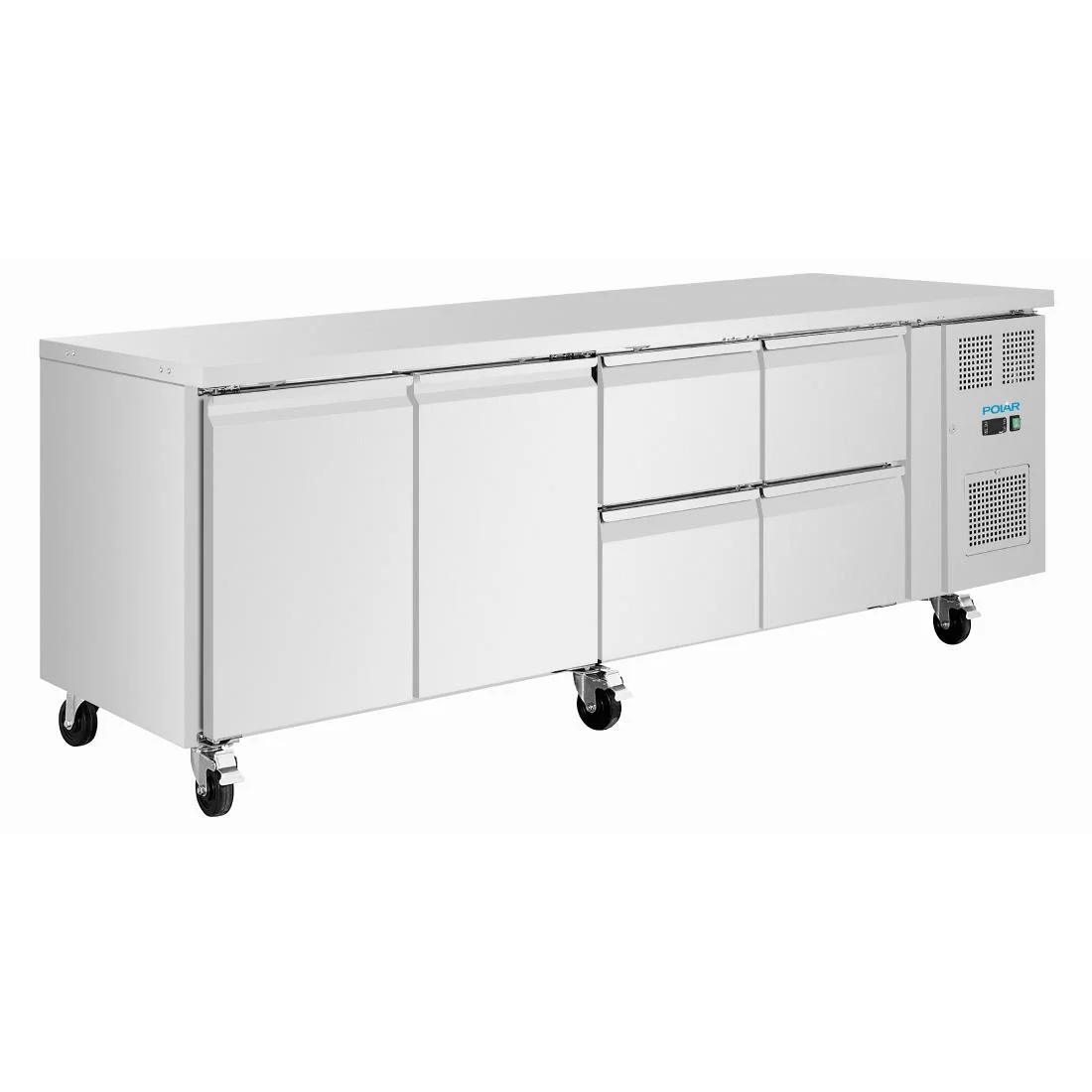 Polar U-Series Counter Fridge 4 Drawers & 2 Door