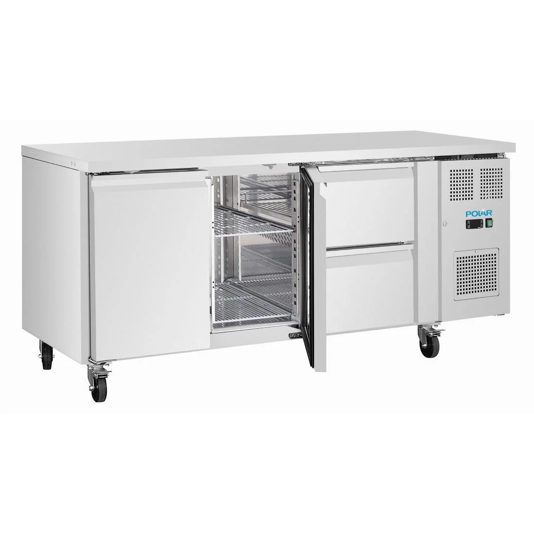 Polar U-Series 2 Door & 2 Drawer Counter Fridge 242Ltr - Image 3