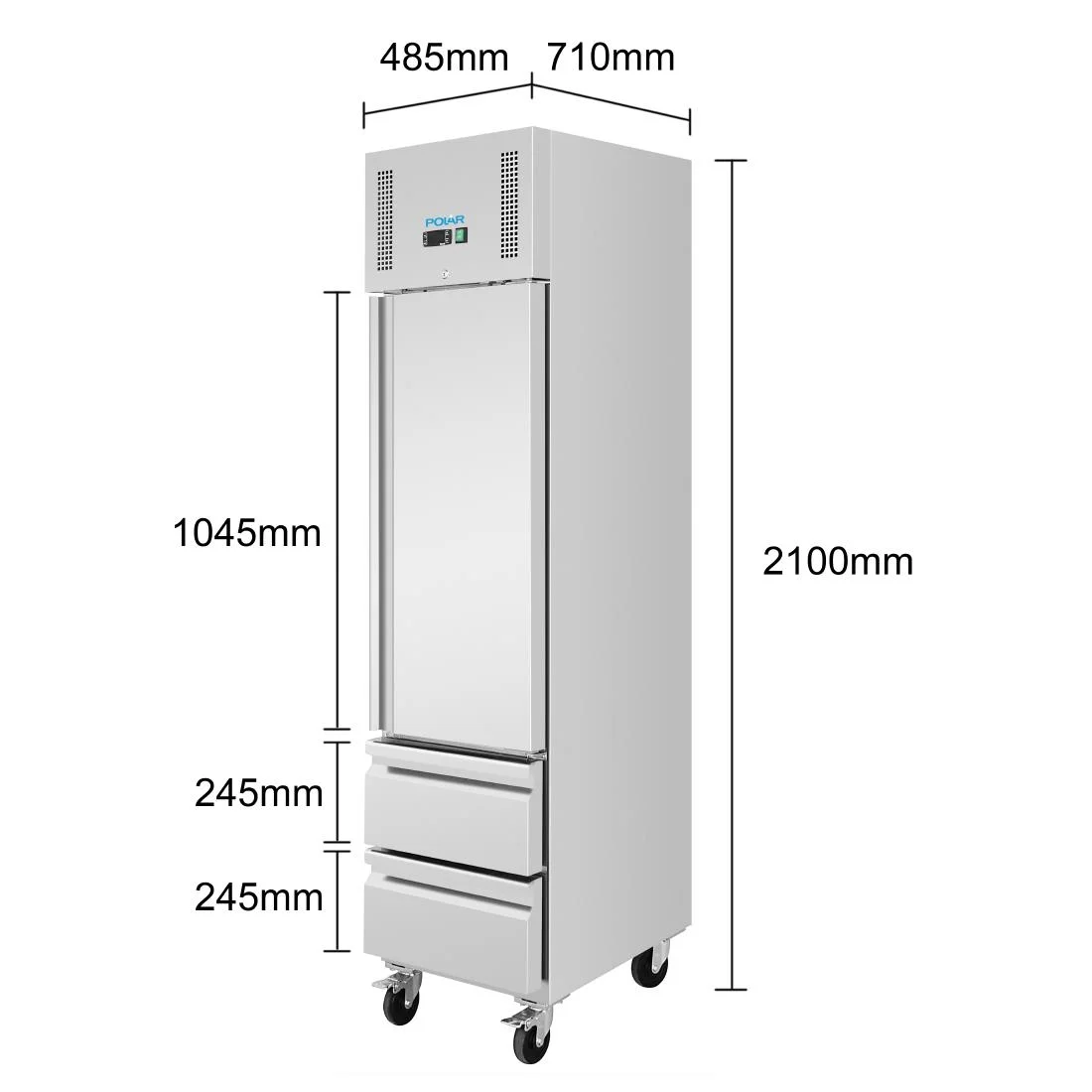 Polar G-Series Single Door and 2 Drawer Slimline GN Cabinet Freezer 180Ltr - Image 9