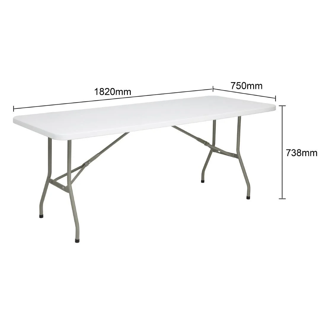 Bolero Rectangular Folding Table 6ft White - Image 7