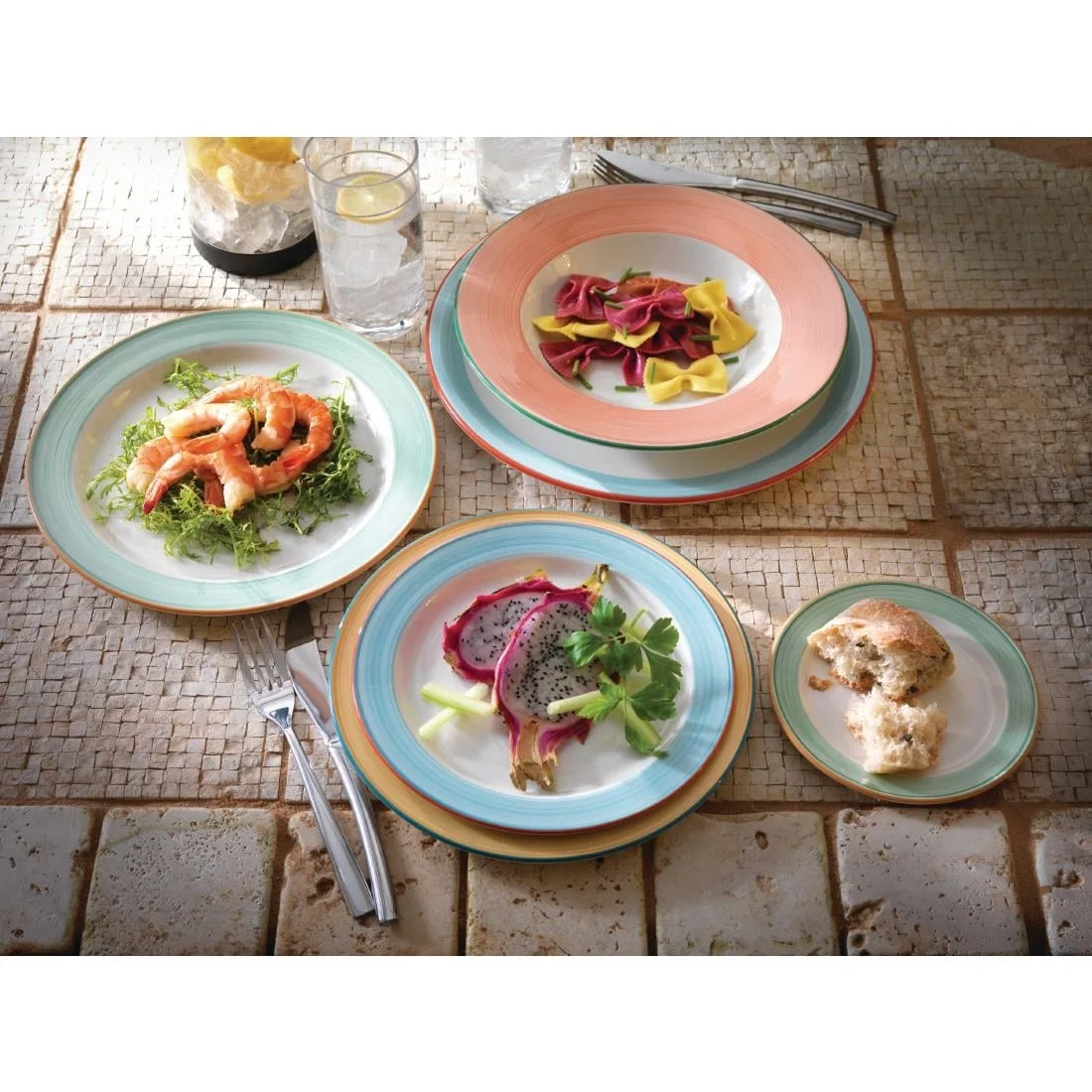 Steelite Rio Blue Slimline Plates 255mm - Image 2