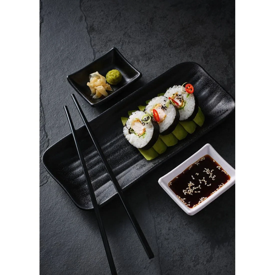 Utopia Zen Melamine Bowls Black 115mm (6 Pack) - Image 2