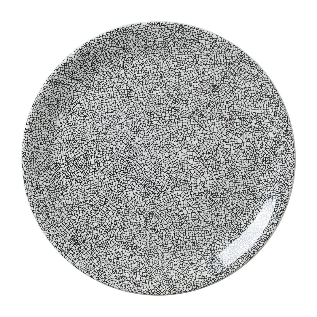 Steelite Ink Crackle Black Coupe Plates 300mm (12 Pack) - Image 1