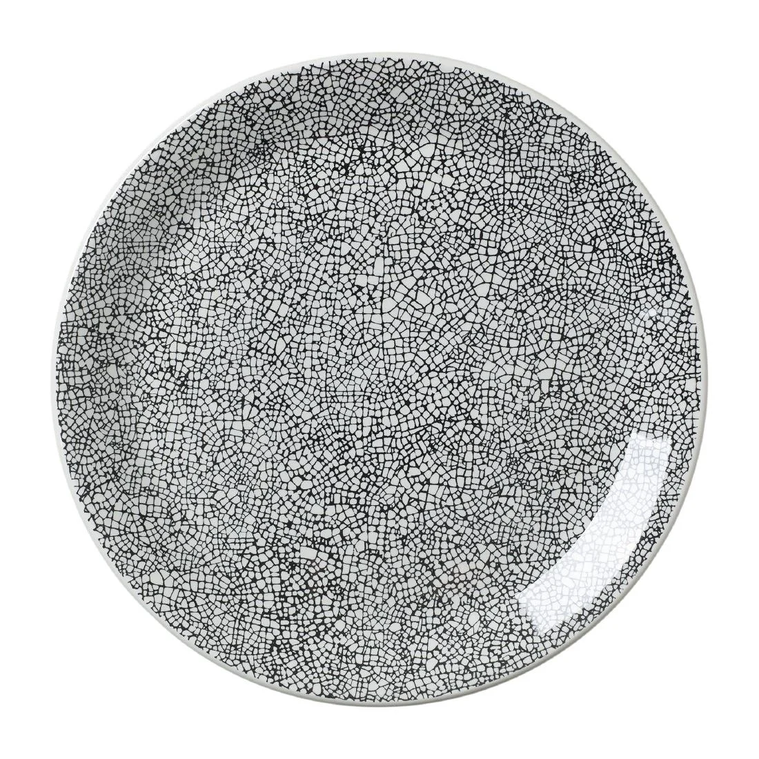 Steelite Ink Crackle Black Coupe Plates 253mm (12 Pack)