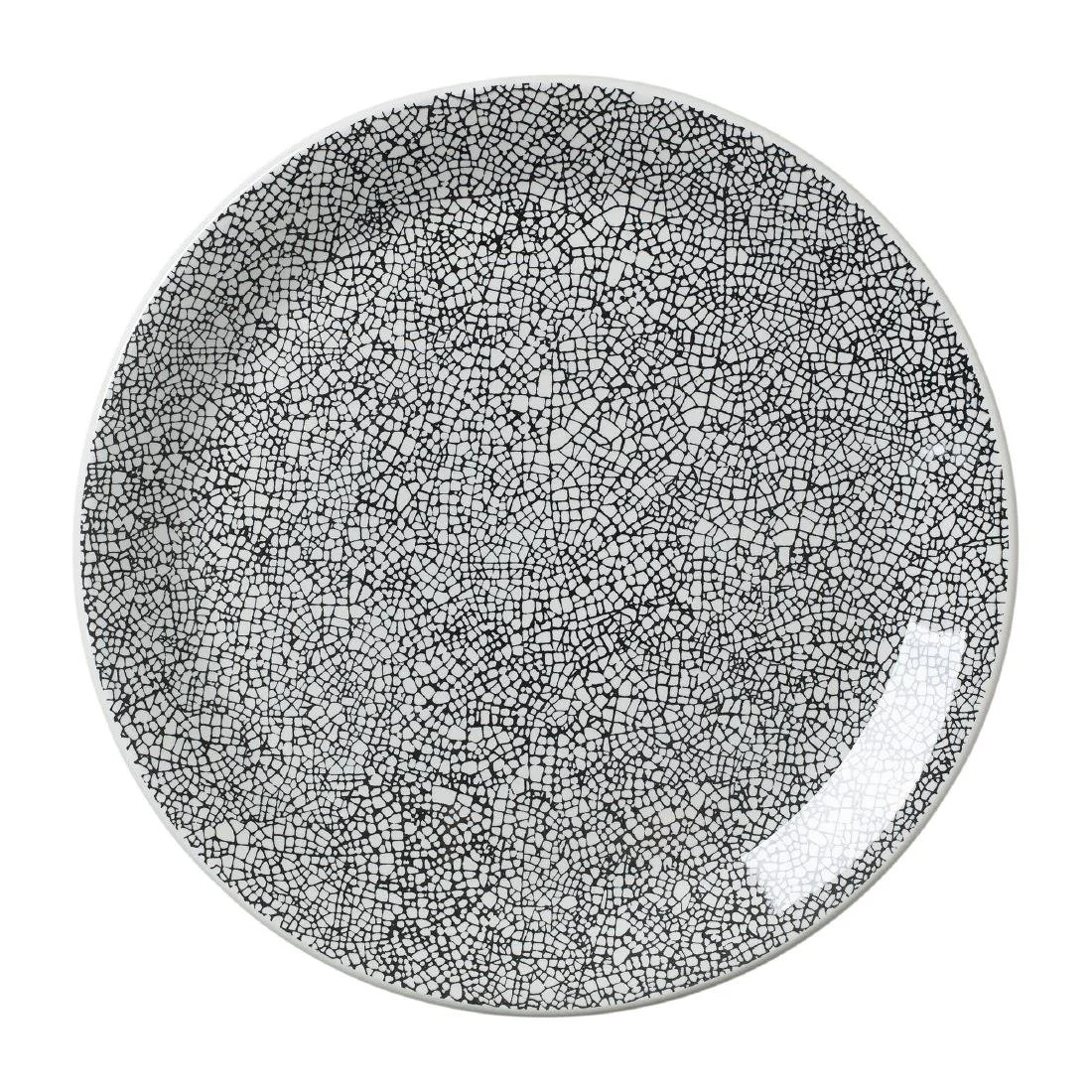 Steelite Ink Crackle Black Coupe Plates 253mm (12 Pack) - Image 1