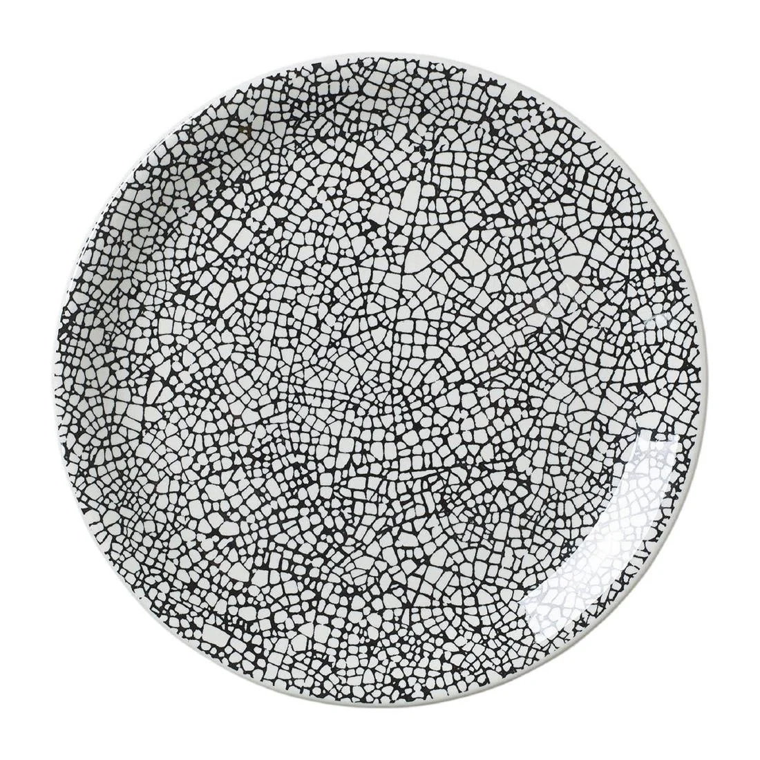 Steelite Ink Crackle Black Coupe Plates 153mm (12 Pack)