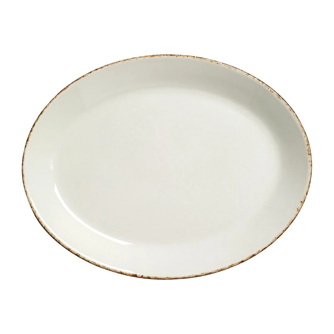 Steelite Brown Dapple Oval Coupe Plates 280mm (12 Pack)