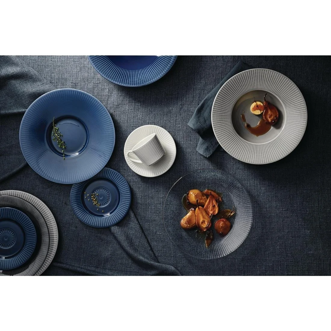 Steelite Willow Azure Accent Gourmet Plates Blue 185mm (12 Pack) - Image 3