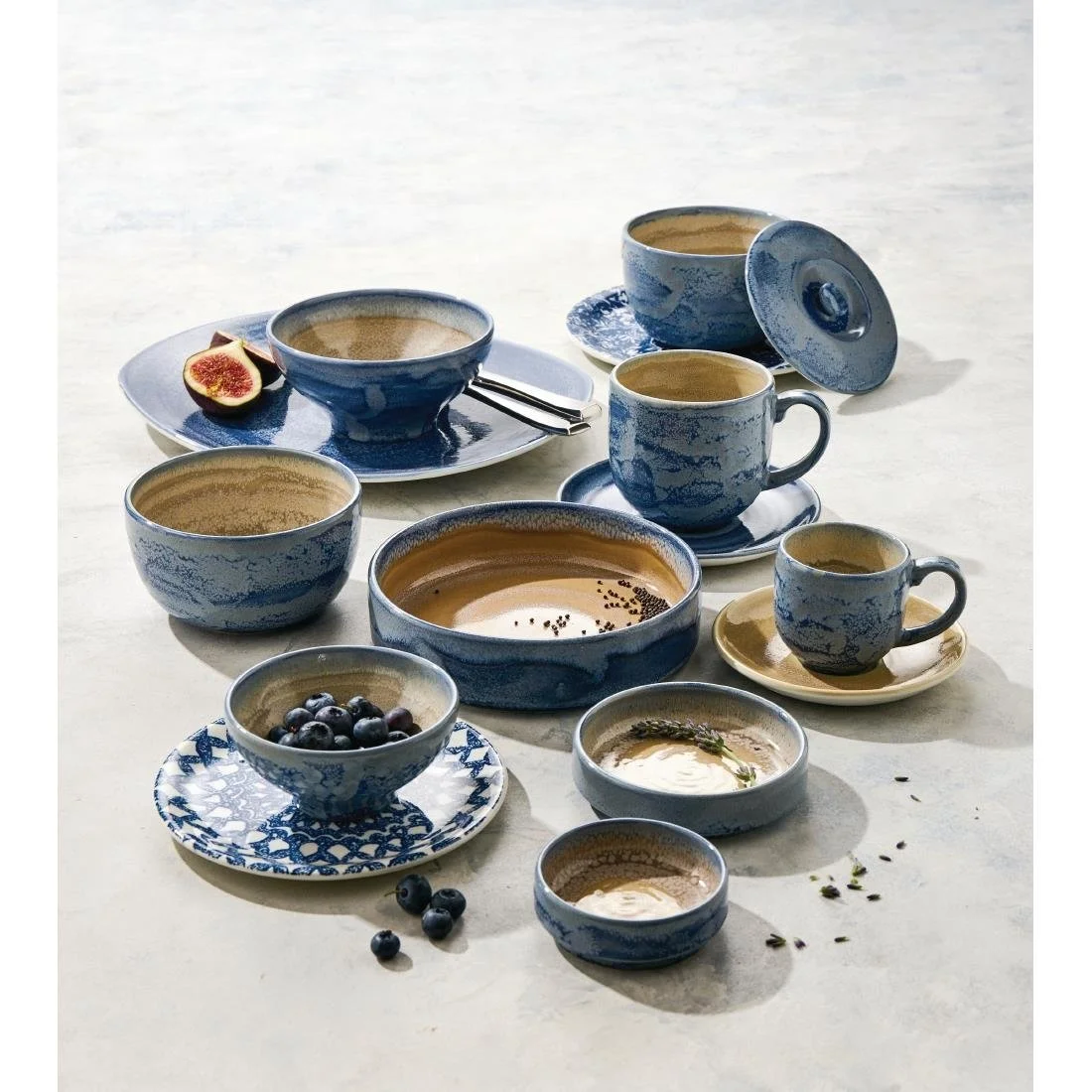 Steelite Aurora Revolution Bluestone Round Stacking Trays 135mm (12 Pack) - Image 3