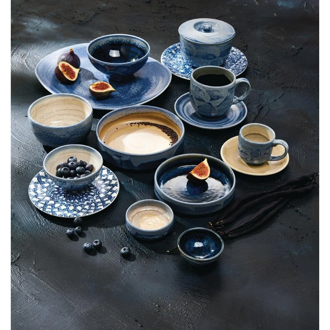 Steelite Aurora Revolution Bluestone Round Stacking Trays 135mm (12 Pack) - Image 5