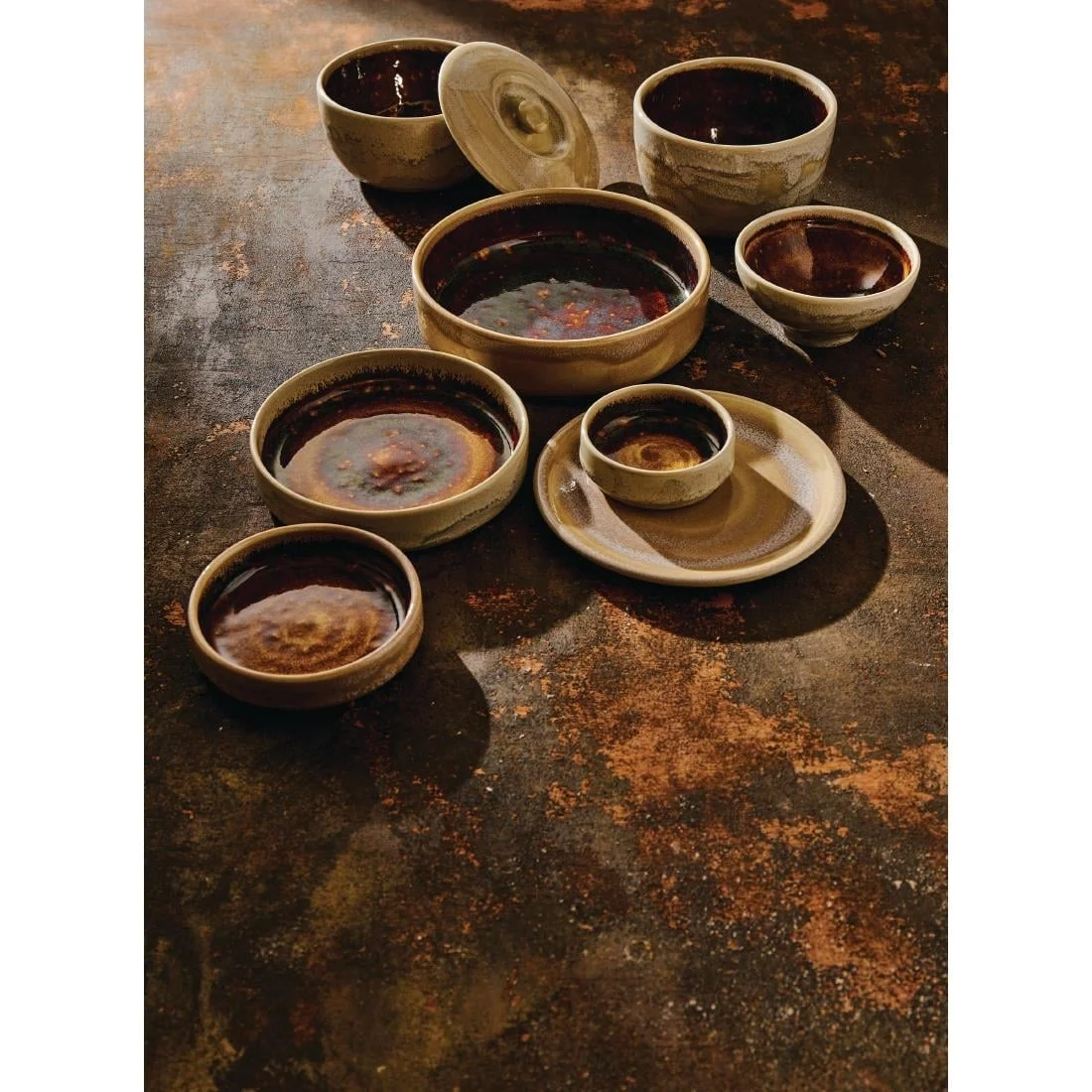 Steelite Aurora Vesuvius Amber Round Stacking Trays 165mm (12 Pack) - Image 2