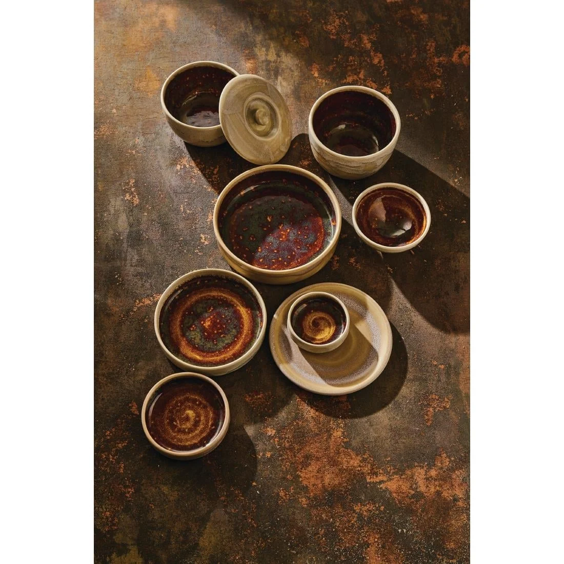 Steelite Aurora Vesuvius Amber Round Stacking Trays 165mm (12 Pack) - Image 4