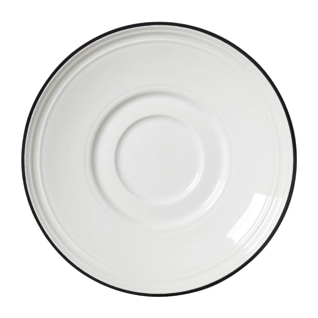Steelite Bead Black Band Saucers 150mm (12 Pack) - Image 1