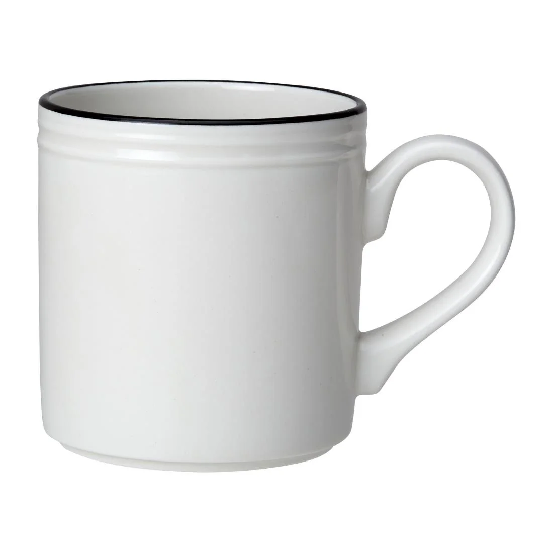 Steelite Bead Black Band Mugs 285ml (12 Pack)