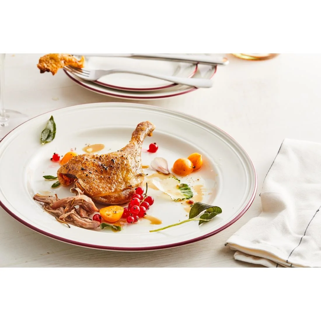 Steelite Bead Maroon Band Plates 285mm (6 Pack) - Image 2