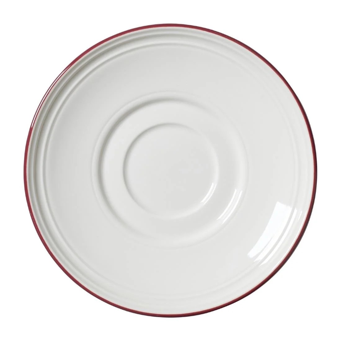 Steelite Bead Maroon Band Saucers 150mm (12 Pack) - Image 1