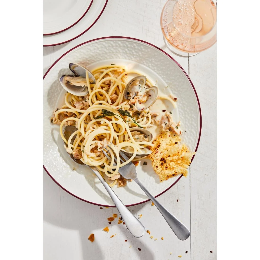 Steelite Bead Maroon Band Pasta Plates 240mm (12 Pack) - Image 2