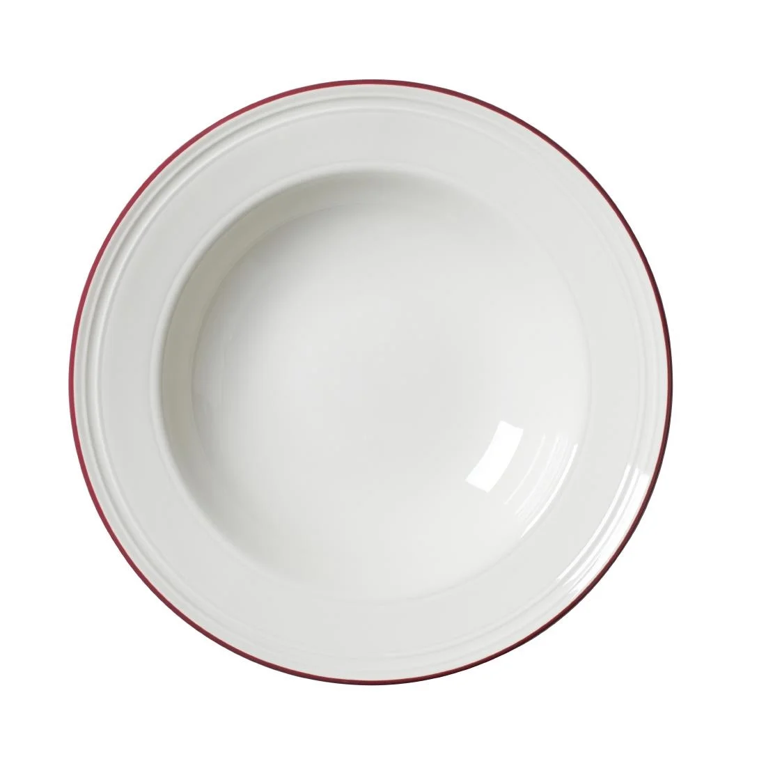 Steelite Bead Maroon Band Pasta Plates 240mm (12 Pack) - Image 1