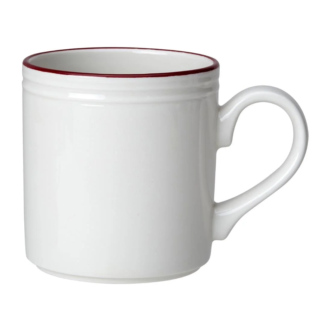 Steelite Bead Maroon Band Mugs 285ml (12 Pack)