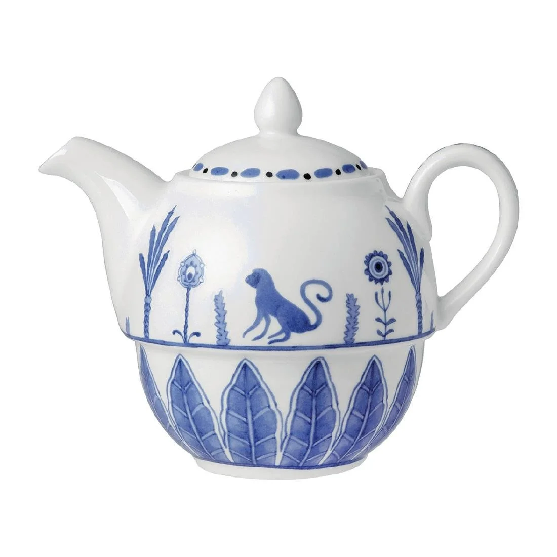 William Edwards Sultan's Garden Blue Tea For One Teapot Coupe 460ml (6 Pack)