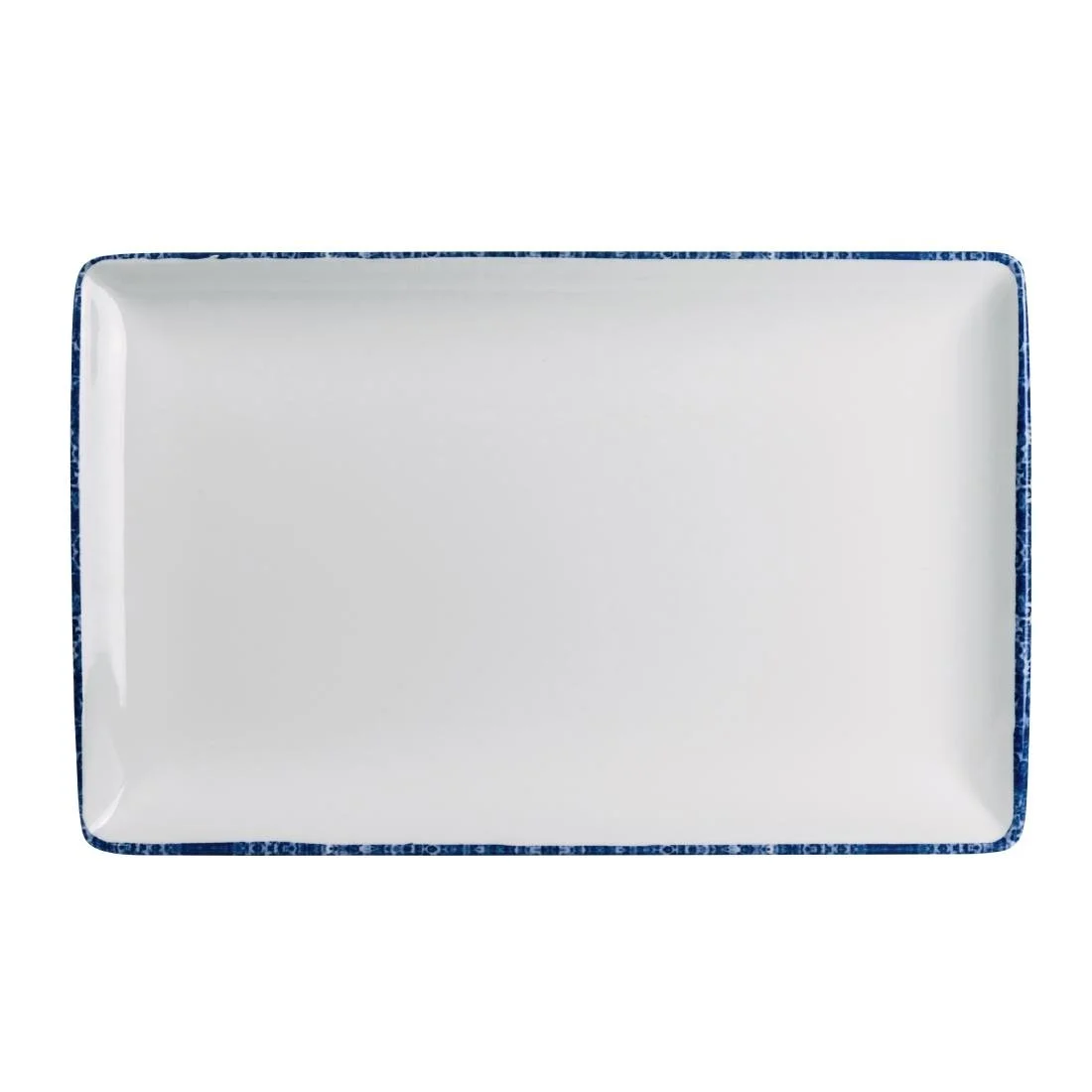 Steelite Blue Dapple Rectangle Trays 305 x 191mm (12 Pack) - Image 1