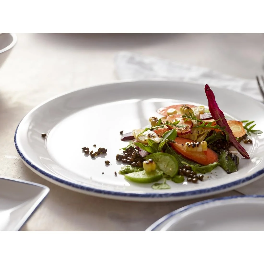 Steelite Blue Dapple Rectangle Trays 305 x 191mm (12 Pack) - Image 5