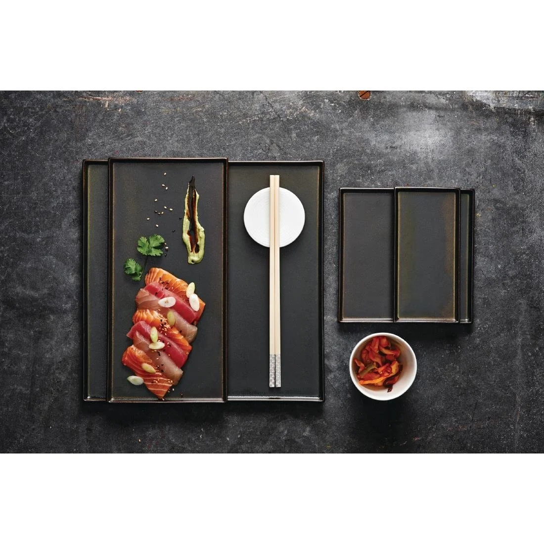 Rene Ozorio Wabi Sabi Square Trays Slate 285mm (6 Pack) - Image 3