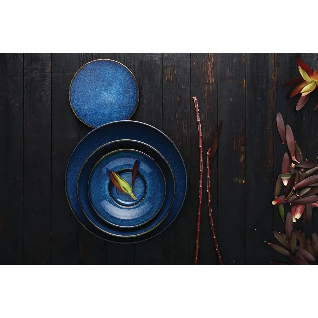 Rene Ozorio Wabi Sabi Rimmed Coupe Bowls Indigo 165mm (12 Pack) - Image 2