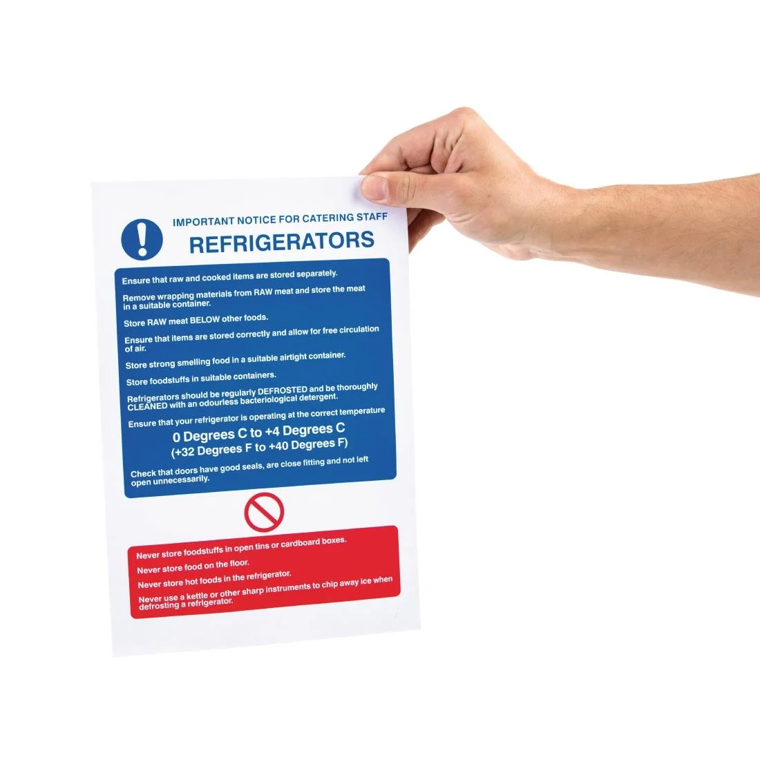 Vogue Refrigerator Guidelines Sign - Image 3