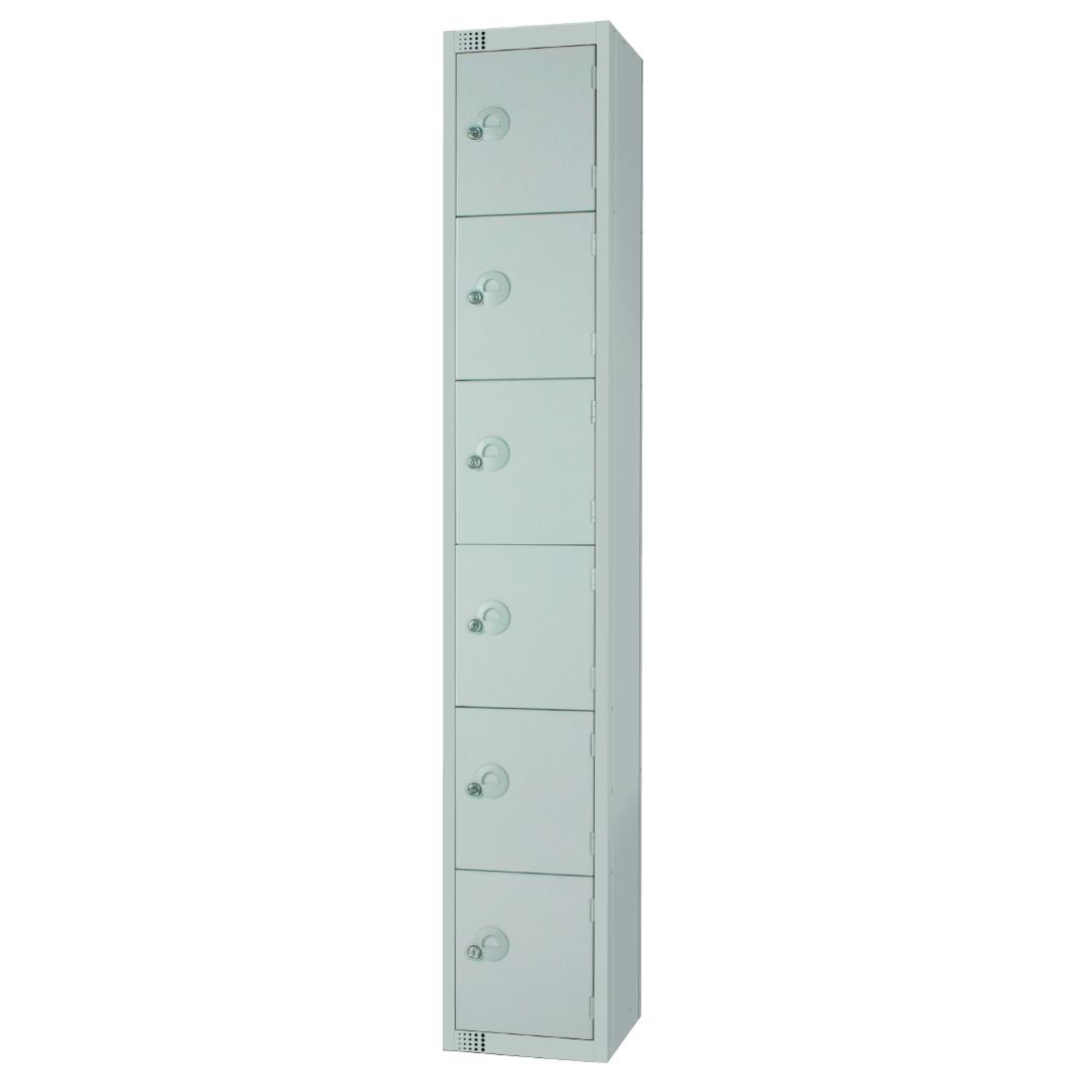 Elite Six Door Manual Combination Locker Locker Grey with Sloping Top