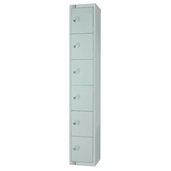 Elite Six Door Electronic Combination Locker with Sloping Top Grey