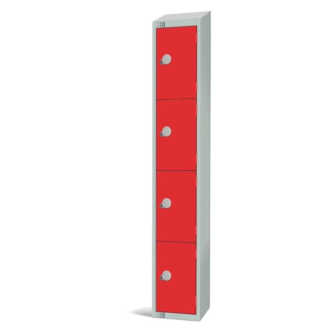 Elite Four Door Padlock Locker with Sloping Top Red