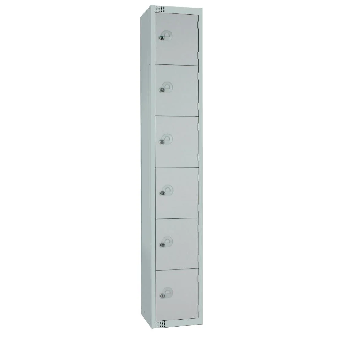 Elite Six Door Camlock Locker with Sloping Top Grey