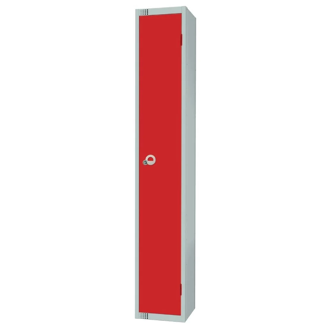 Elite Single Door Coin Return Locker with Sloping Top Red - Image 3