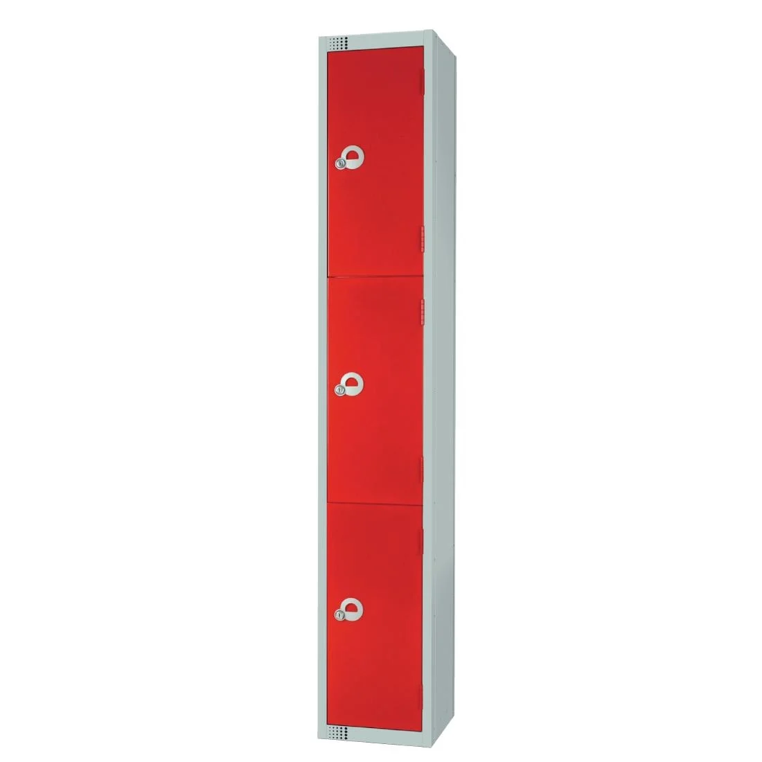 Elite Three Door Electronic Combination Locker Red