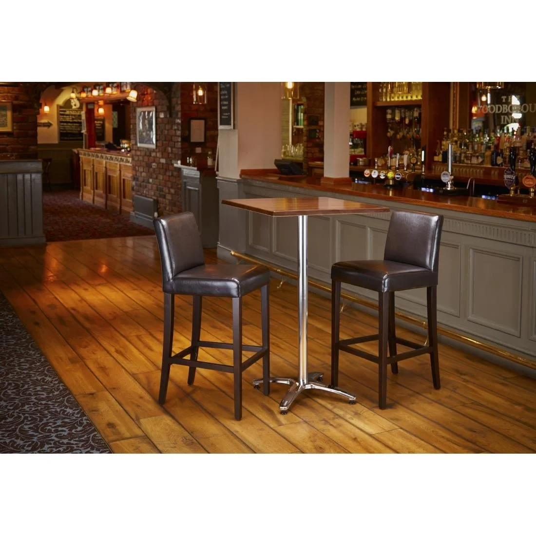 Bolero Faux Leather High Bar Stool Brown (Single) - Image 7