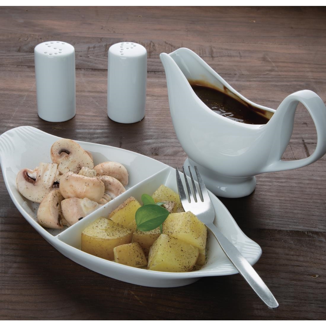 Olympia Divided Oval Eared Dishes 290x 160mm