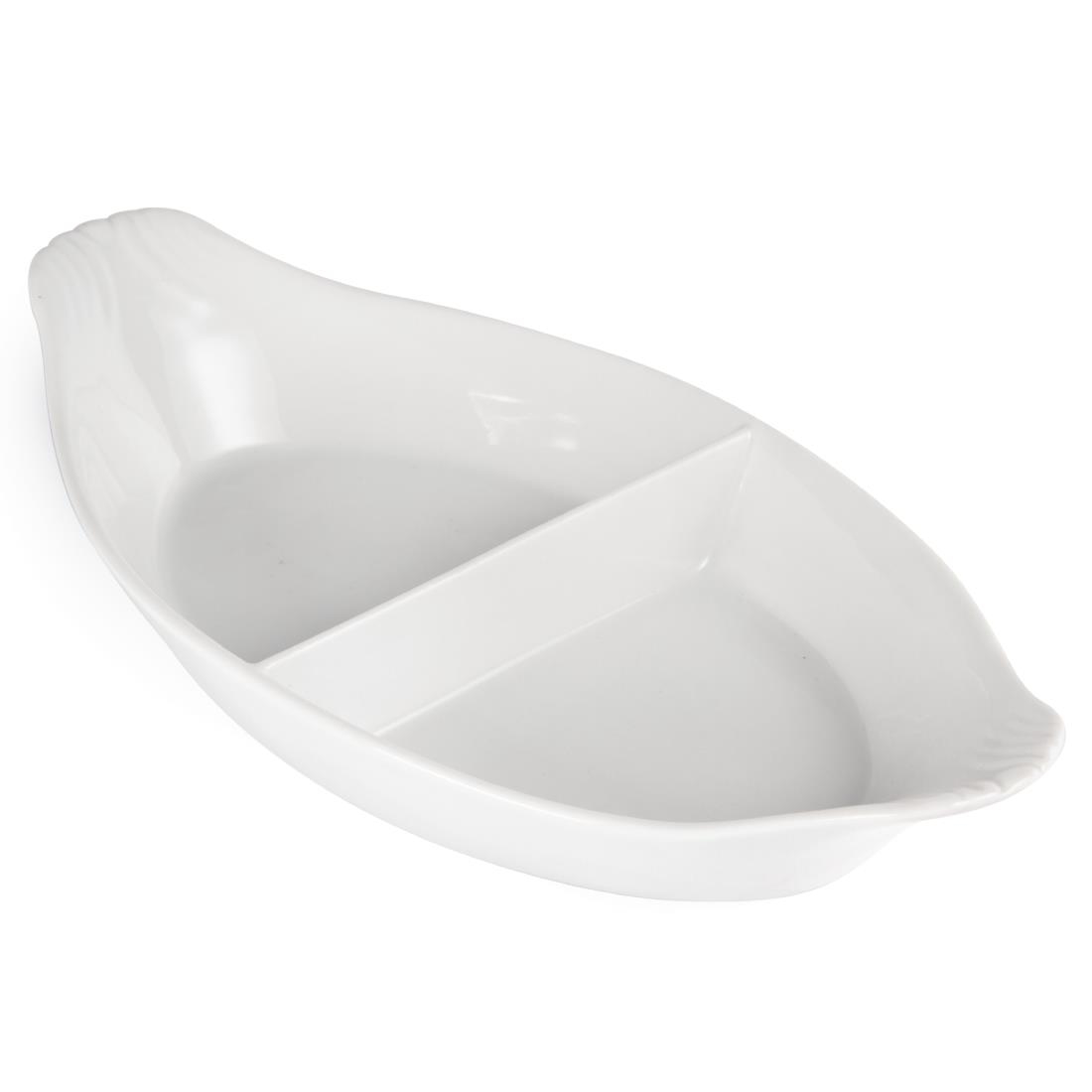 Olympia Divided Oval Eared Dishes 290x 160mm