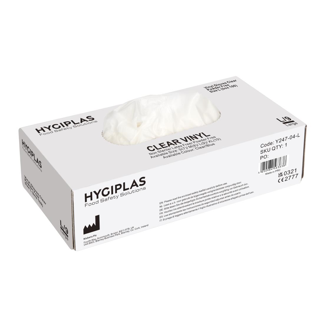 Vogue Powder Free Vinyl Gloves L