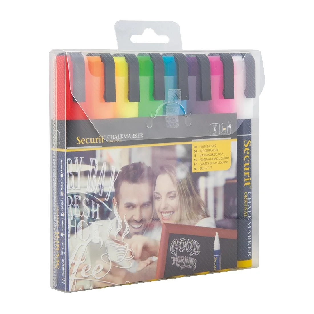 Set of 8 Securit Chalkmaster 6mm Liquid Chalk Pens Assorted Colours - Image 2