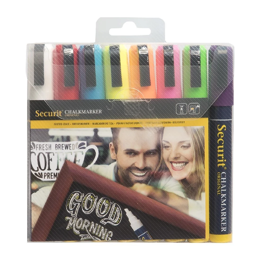 Set of 8 Securit Chalkmaster 6mm Liquid Chalk Pens Assorted Colours - Image 3