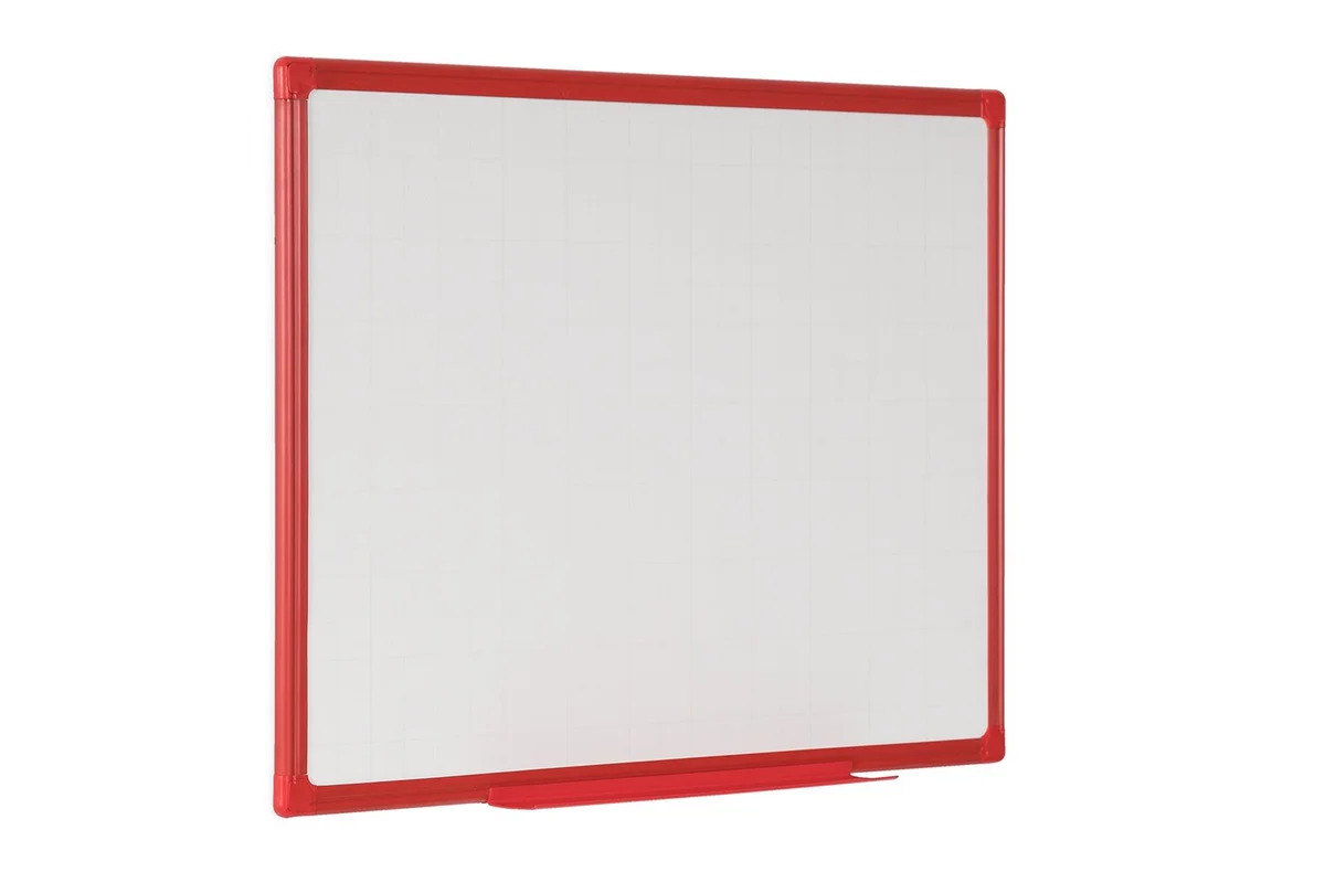 Bi-Office Maya Drywipe Gridded Whiteboard Red Frame 180x120cm MB8521206 - Image 2